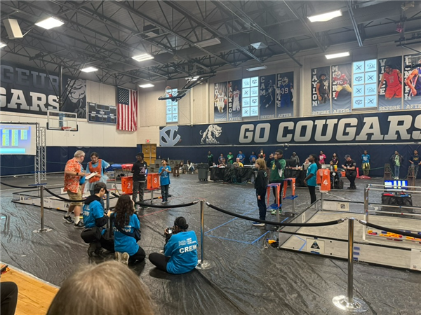 students at robotics competition
